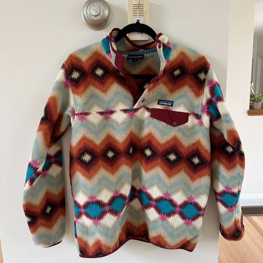 Patagonia Synchilla Tribal T-Snap Fleece Pullover Jacket